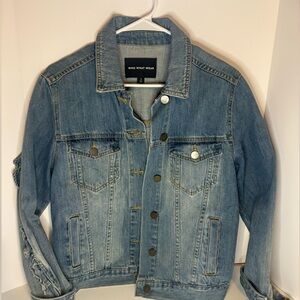 Who What Wear Light Blue Denim Jacket With Ruffle. Bohemian Classic.